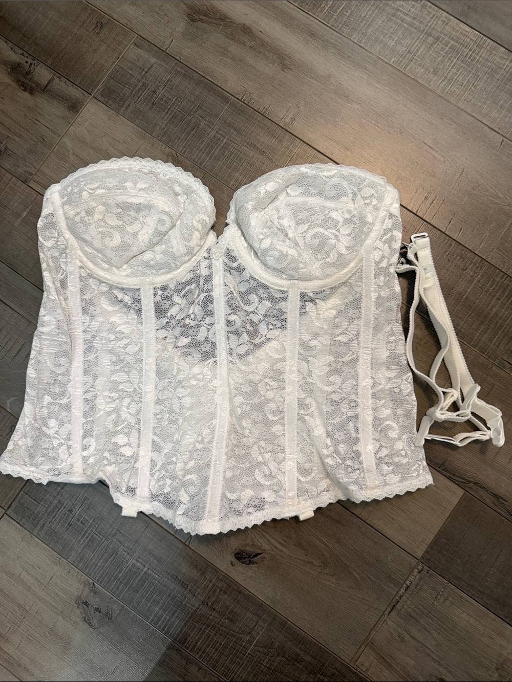 Lace Bustier Corset Top - White